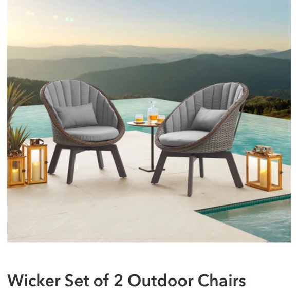 Pier 1 Other - 2 Outdoor gray wicker chairs